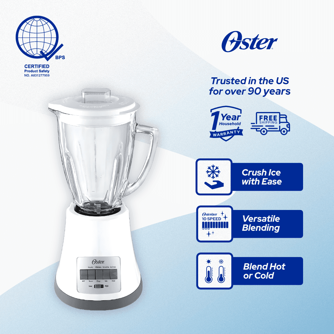 Oster 8-Speed Blender with All-Metal Drive™ System, 450 watts, Blender Shaker, Grinder, Food Chopper