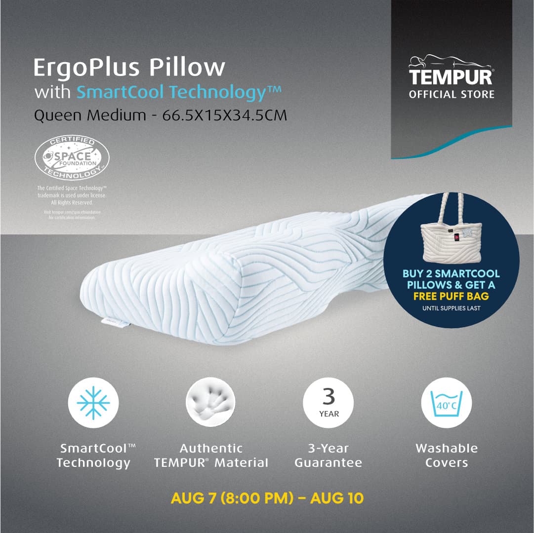 TP PILLOW ERGOPLUS QUEEN LARGE SMARTCOOL 64X32X12.5/7CM - 3499