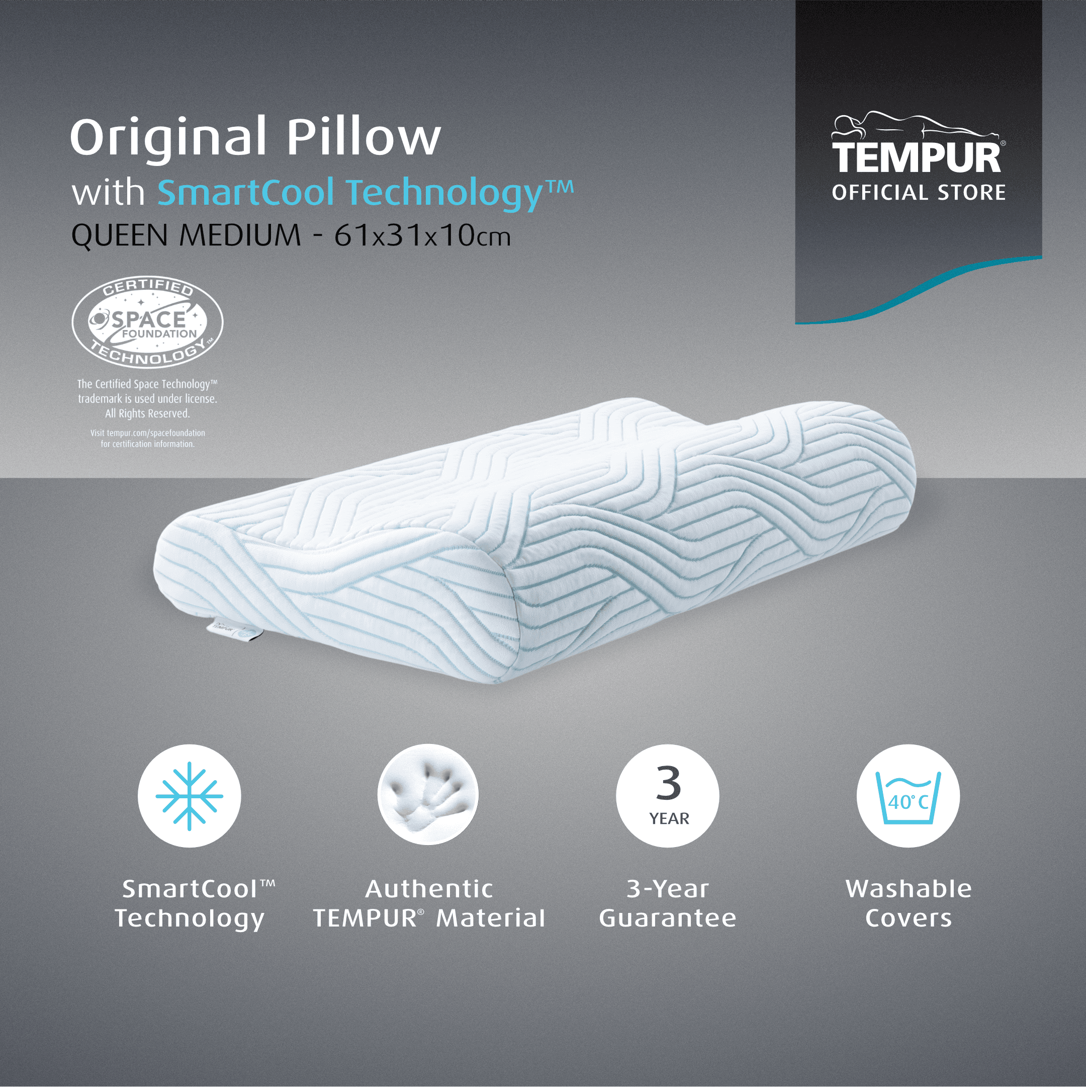 Tempur® Original Pillow Queen L with SmartCool