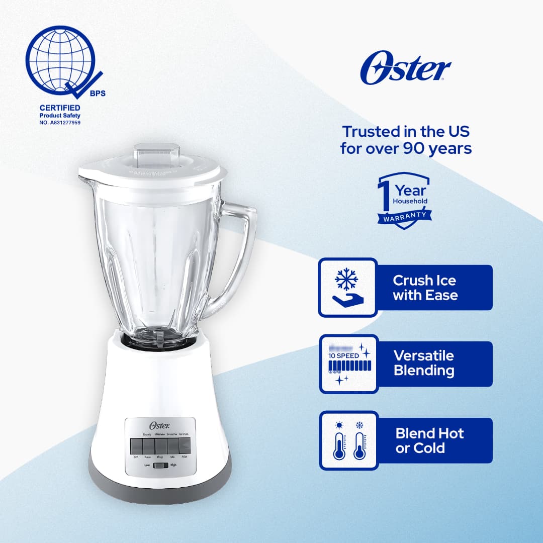 Oster 8-Speed Blender with All-Metal Drive™ System, 450 watts, Blender Shaker, Grinder, Food Chopper