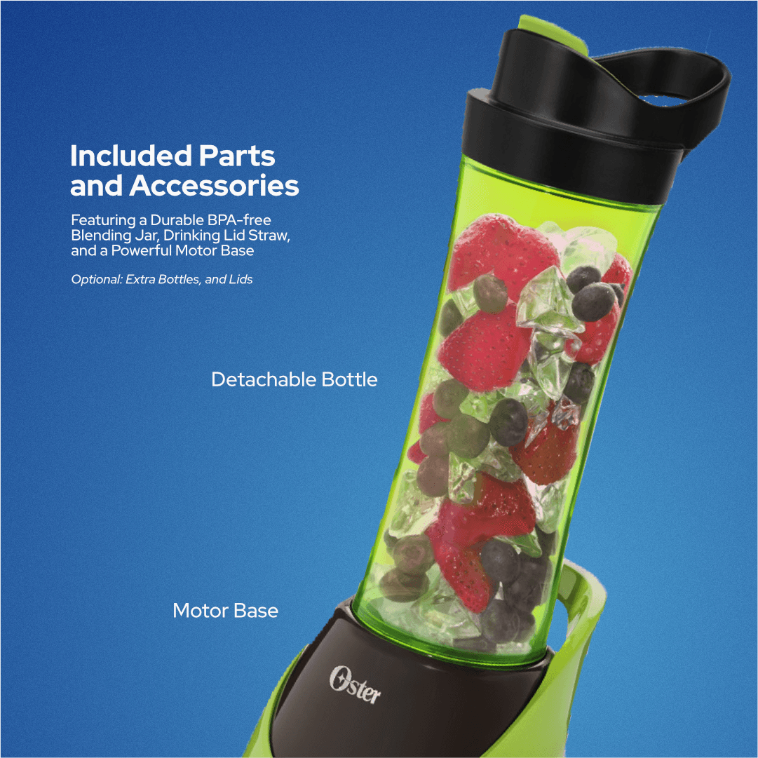 OS MYBLEND BOTTLE W/ LID GREEN - Lorikeet