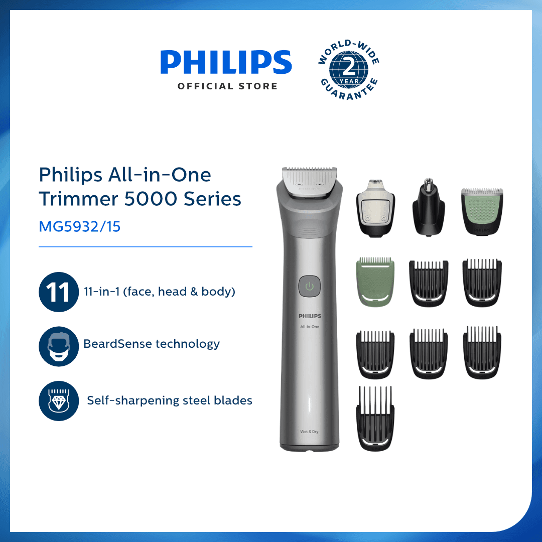Philips Multigroom Series 5000, 11-in-1 Face & Hair Trimmer MG5932/15