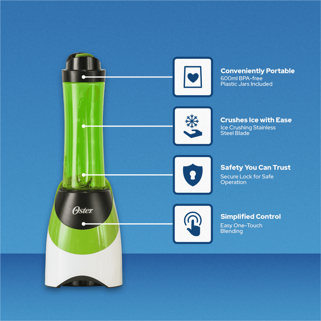 OS MYBLEND BOTTLE W/ LID GREEN - Lorikeet