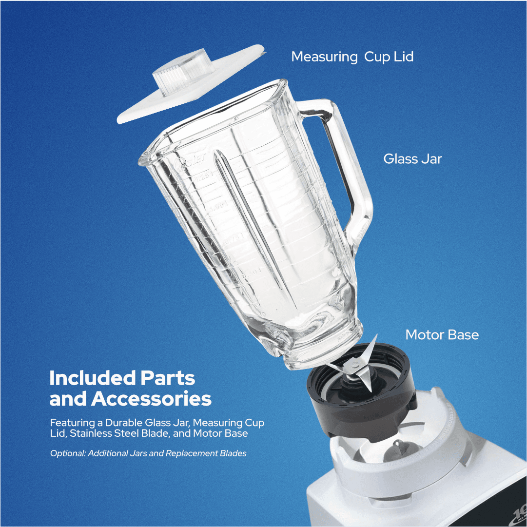 Oster 10-Speed Blender with All-Metal Drive™ System, 375 watts (4172 Osterizer) Blender Shaker, Grinder, Food Chopper - Lorikeet