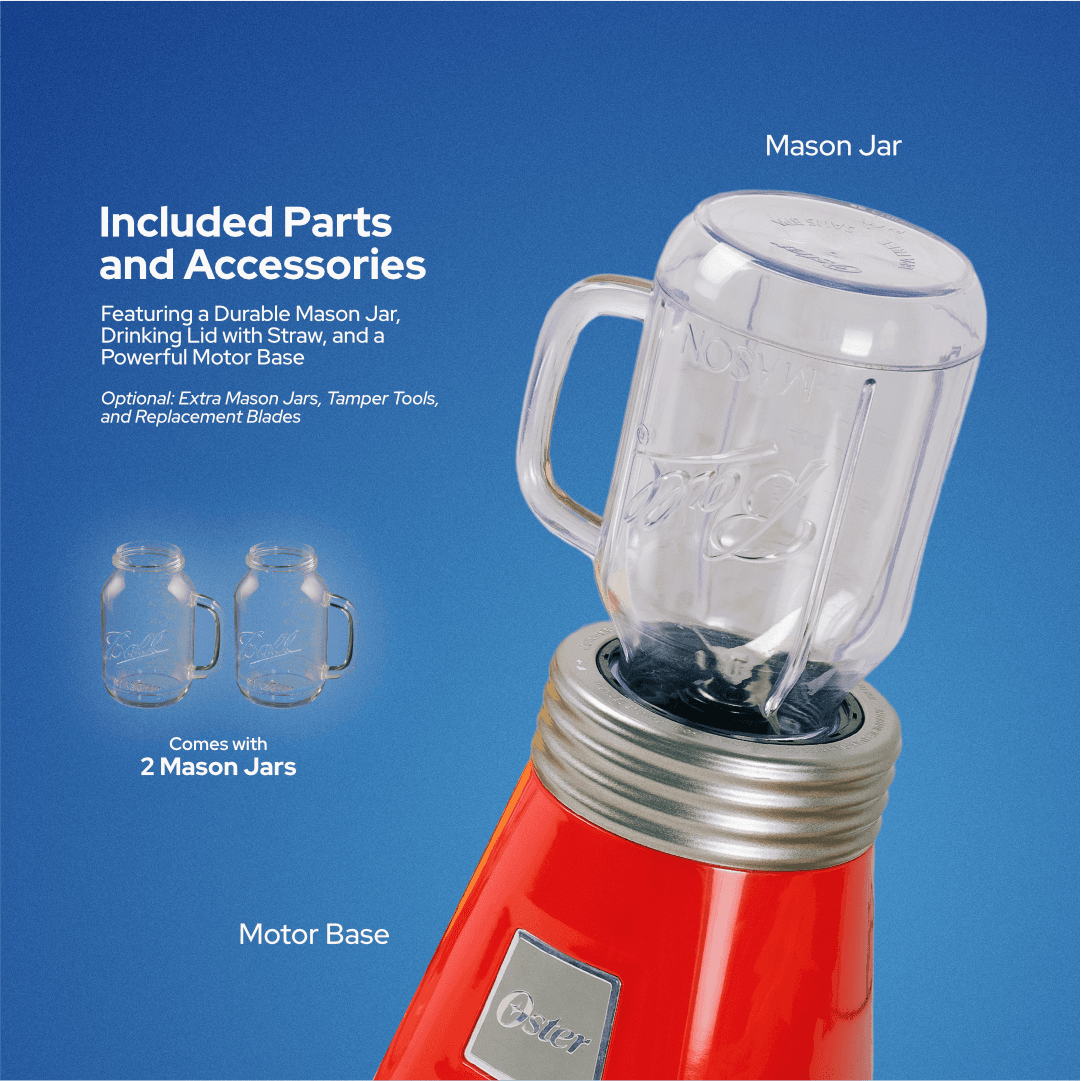 Ball Mason Jar Blender - Red - Lorikeet