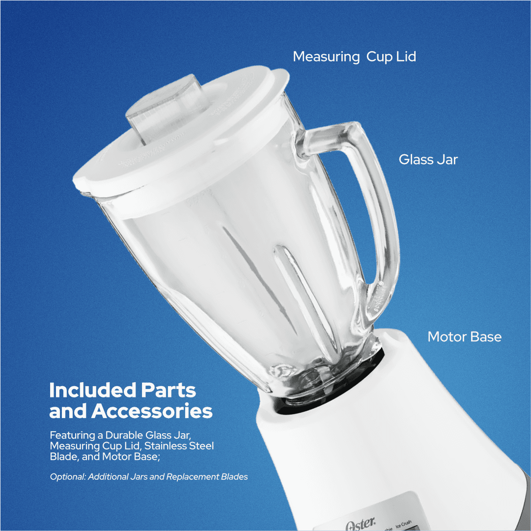 Oster 8-Speed Blender with All-Metal Drive™ System, 450 watts, Blender Shaker, Grinder, Food Chopper - Lorikeet