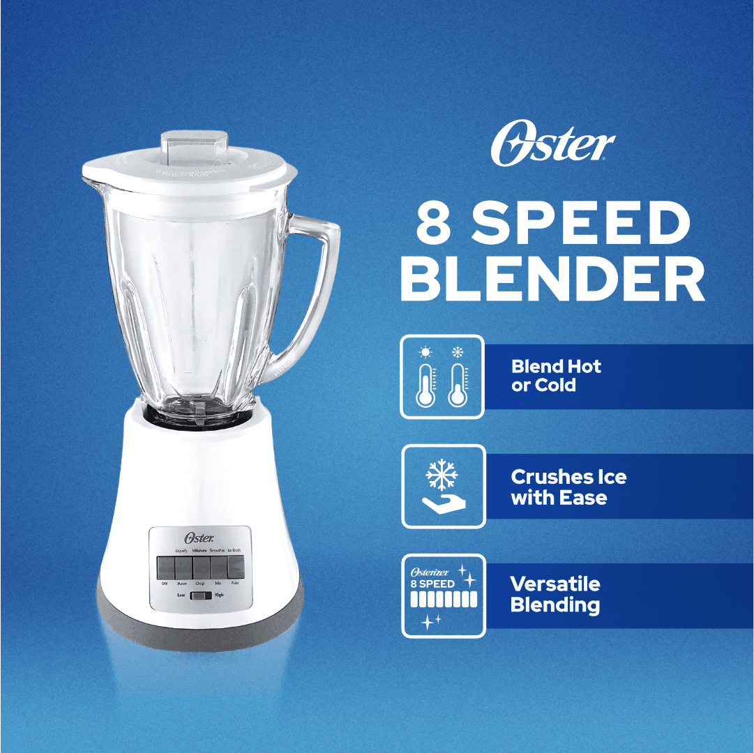 Oster 8-Speed Blender with All-Metal Drive™ System, 450 watts, Blender Shaker, Grinder, Food Chopper - Lorikeet