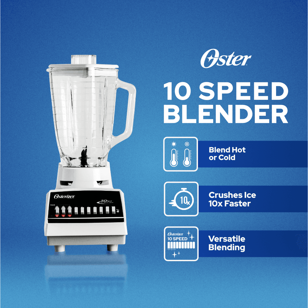 Oster 10-Speed Blender with All-Metal Drive™ System, 375 watts (4172 Osterizer) Blender Shaker, Grinder, Food Chopper - Lorikeet
